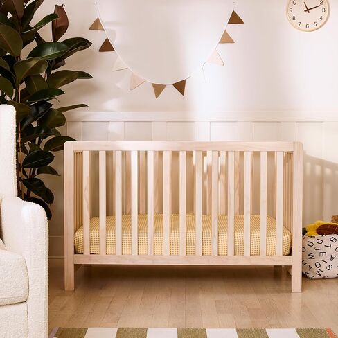 DaVinci Carter's Colby Low-Profile 4-in-1 Baby Crib, Washed Natural | GREENGUARD Gold Certified, Converts to Toddler Bed, Daybed & Full-Size Bed, 4 Adjustable Mattress Heights - Easy to Assemble in Kuwait