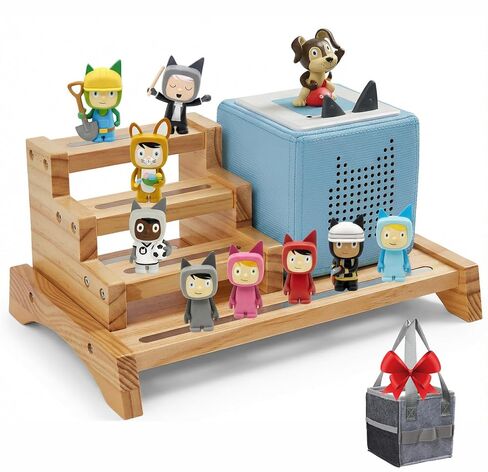 for Tonies Box Organizer Shelf, 3-Tier Tonies Magnetic Shelf Compatible with Toniesbox 1 and Toniesbox 2, Desktop Display Storage Rack for 10-15 Tonies Figures Characters Compatible Charging Station in Saudi Arabia