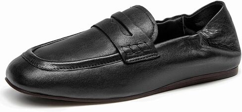 Penny Loafers for Women,Soft Leather Slip on Flats Moccasins Comfortable Dressy Casual Work Flats in Saudi Arabia