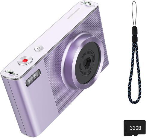 Digital Camera, Camera for Kids, UHD 4K 72MP Point and Shoot Digital Cameras with 32GB Memory Card and 16X Digital Zoom Anti Shake (Purple) in Saudi Arabia