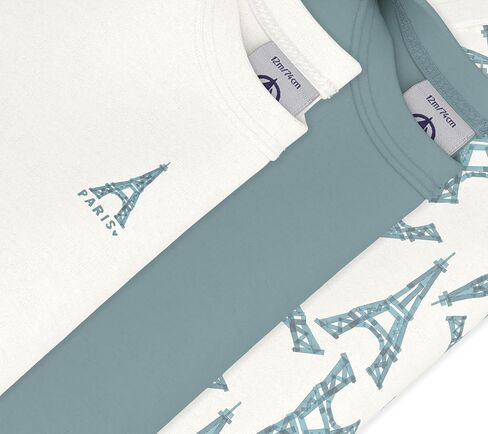 Petit Bateau Pack of babies' BOYS short-sleeved Eiffel Tower print cotton bodysuits SIZES 3-36 MONTHS in Kuwait