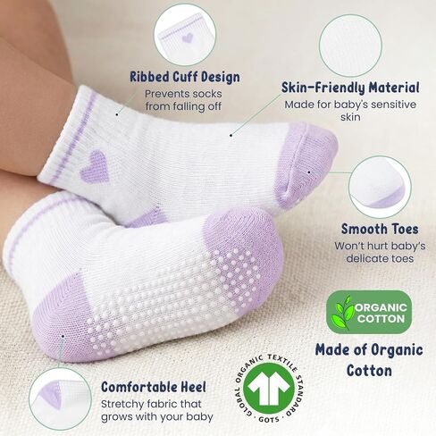 GOTS Organic Cotton Blend Ankle Toddler Socks 6M-12M-2t-3t-4t-5t Baby Gift in Kuwait