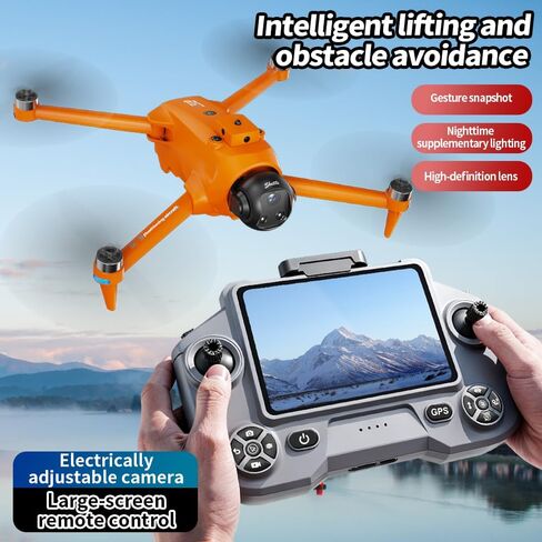 AE20 GPS Drone with 4K Camera for Adults, 5G RC Drones with 4.5" HD Screen | GPS Follow & Auto Return, Long Range Transmission, 60 Mins Flight Time, Foldable Drone with Brushless Motor, Under 249g in Kuwait