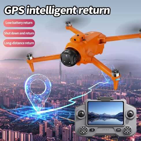 AE20 GPS Drone with 4K Camera for Adults, 5G RC Drones with 4.5" HD Screen | GPS Follow & Auto Return, Long Range Transmission, 60 Mins Flight Time, Foldable Drone with Brushless Motor, Under 249g in Kuwait
