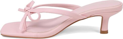 Mattiventon Pink Kitten Heels Flip Flop Heels with Bow | Kitten Heel Sandals Thong Sandals Slip on Square Toe Summer Cute Party Dress Shoes 2.36 In Heel Size 7 in Saudi Arabia