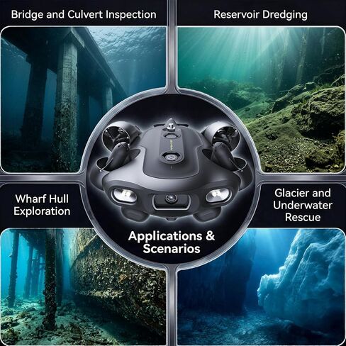 QYSEA FIFISH E-E200A Underwater ROV with Robotic Arm, Integrated mini-DVL for Precise Navigation, 10,000lm, 1/1.8" Sensor, Includes Energy Station & Robotic Arm, Industrial Inspection & Search Rescue, 660ft Dive in Saudi Arabia