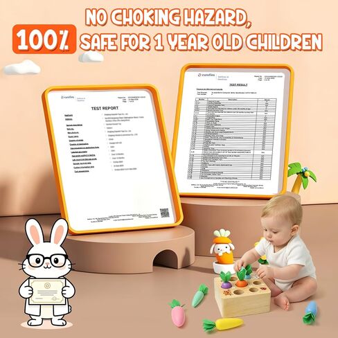 Wdmiya Montessoritoys for 1 Year Old, Developmental Wooden Toys 6-12 Months | Shape Sorting & Matching Puzzle Macaron Carrots Harvest Game, Christmas Birthday Gifts for Toddlers Babies Boys and Girls in Saudi Arabia