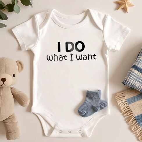 Printique Organic Cotton Baby Onesie - Infant Bodysuit, Soft Breathable Newborn Outfit, Unisex Baby Clothes, Snap Closure in Saudi Arabia