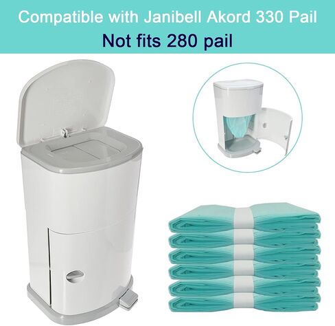 6 Pack Diaper Disposal Liner Refills Compatible with Janibell Akord 330 Slim Adult Diaper Disposal System(NOT Compatible with 280 Pails) in Saudi Arabia