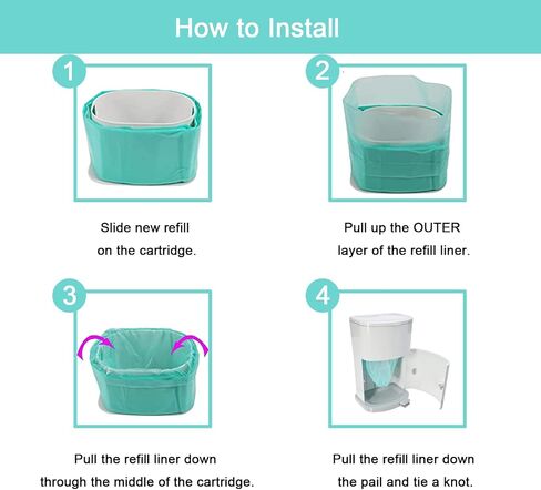 6 Pack Diaper Disposal Liner Refills Compatible with Janibell Akord 330 Slim Adult Diaper Disposal System(NOT Compatible with 280 Pails) in Saudi Arabia