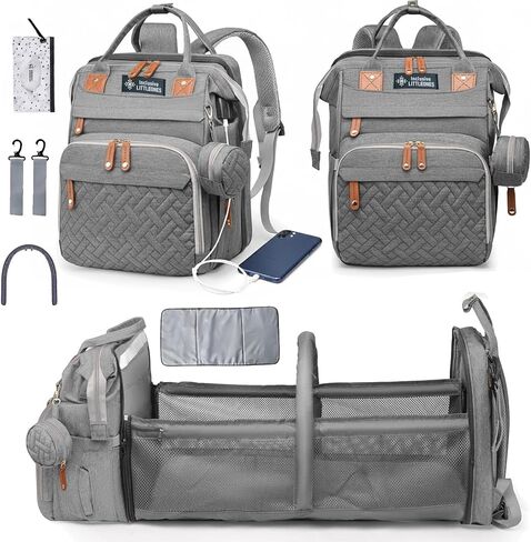 Diaper Bag with Changing Station - Baby Essentials Bag with Changing Pad, Stroller Straps & Pacifier Case Multifunction Diaper Bag for Mom - Baby Shower Gifts Travel Backpack for Newborn Essentials in Saudi Arabia