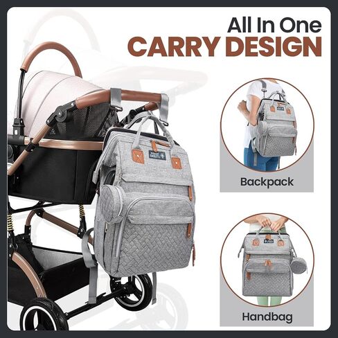 Diaper Bag with Changing Station - Baby Essentials Bag with Changing Pad, Stroller Straps & Pacifier Case Multifunction Diaper Bag for Mom - Baby Shower Gifts Travel Backpack for Newborn Essentials in Saudi Arabia