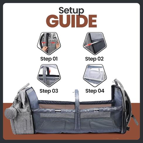 Diaper Bag with Changing Station - Baby Essentials Bag with Changing Pad, Stroller Straps & Pacifier Case Multifunction Diaper Bag for Mom - Baby Shower Gifts Travel Backpack for Newborn Essentials in Saudi Arabia