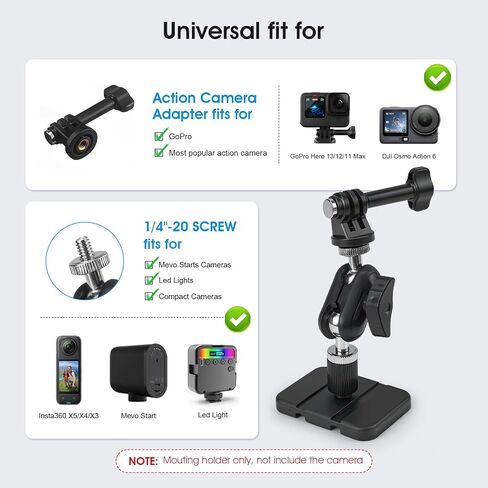 Magnetic Camera Fence Mount for Sports Recording, Universal Pole Mount fits for GoPro Insta360 X5 Mevo Camera, Flexible Fold Magnet Base for Flat & Curved Surfaces, Gym & Training Video Mount in Kuwait