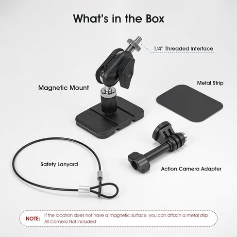 Magnetic Camera Fence Mount for Sports Recording, Universal Pole Mount fits for GoPro Insta360 X5 Mevo Camera, Flexible Fold Magnet Base for Flat & Curved Surfaces, Gym & Training Video Mount in Kuwait