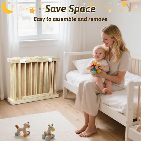 Wooden Baby Playpen 65"x65" - Solid Wood Play Yard with Lock Gate | Easy to Assemble, 30 ocean balls included,Child Safety Lock, Indoor Play Pen for Kids Activity Center,8 Panels Natural Pine in Saudi Arabia