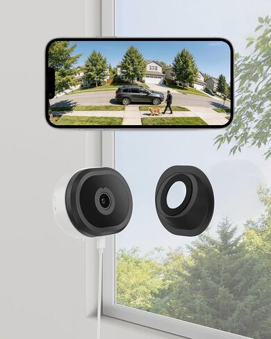 Anlapus 3MP 2K No Drill WiFi Magnetic Window Angle Mounted Security Camera | Adjustable 20°Tilt Angle Mount, No subscription, Anti glare, Color Night Vision, US-Only Cloud Storage, AI Detection, 5G/2.4G in Kuwait