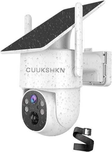 4G LTE Cellular Security Camera Outdoor Wireles,365-Day Free Unlimited Data | ,No WiFi Security Camera Solar Powered,2K 360°Viewing,Color Night Vision,PIR Motion Sensor, 64GB SD Card Included in Saudi Arabia