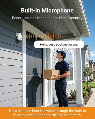 Anlapus 4Pack Pan Tilt Wired Security Cameras Outdoor Indoor, 2MP 1080P Weatherproof CCTV Camera with Audio, Human Vehicle Detection, Night Vision, Only Works DVR Surveillance System in Kuwait