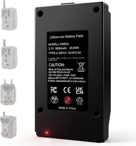 8.0Ah Rechargeable Battery for GardePro R3 Pro & Meidase P300 Pro | Replacmenet L780D Battery,Compatible with GardePro X66 Pro/X66 Pro Max,E6 2.0 Pro,E8 2.0 Pro,Meidase S965 Pro Trail Cameras in Kuwait