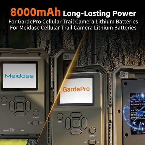 8.0Ah Rechargeable Battery for GardePro R3 Pro & Meidase P300 Pro | Replacmenet L780D Battery,Compatible with GardePro X66 Pro/X66 Pro Max,E6 2.0 Pro,E8 2.0 Pro,Meidase S965 Pro Trail Cameras in Kuwait