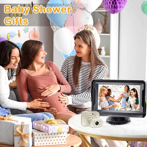 AMTIFO Baby Car Camera 1080P HD Plug-Play Monitor: 4.3 Inch IPS Display with Sun Visor - 150° Wide-Angle 360° Swivel Backseat Cam, Infrared Night Vision, Rabbit Design - Beige in Saudi Arabia