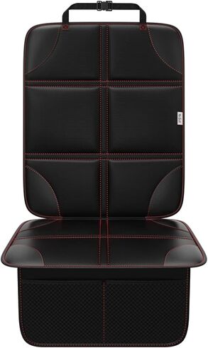 Meolsaek Car Seat Protector, Non-Slip Backing Will Not Leave Imprint, Waterproof Thicker Car Seat Cover for SUV, Sedan, Truck, Leather Car Seat Cushion (Black with Red Stitching) in Saudi Arabia