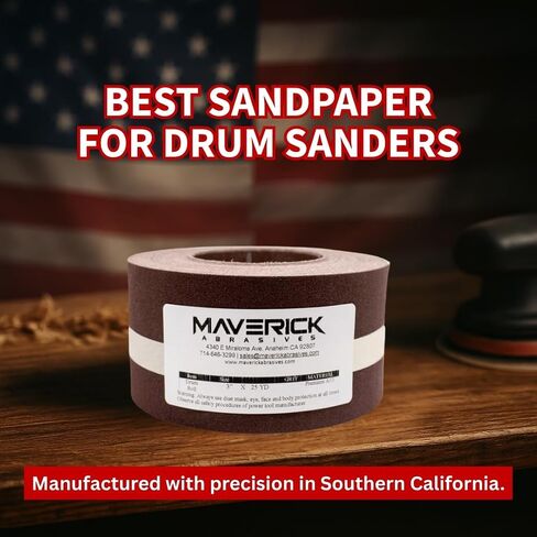 Drum Sander Sandpaper Roll 3" X 25 Yards Premium Aluminum Oxide Cloth Backed (120 Grit) in Kuwait