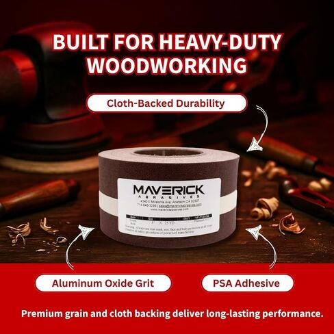 Drum Sander Sandpaper Roll 3" X 25 Yards Premium Aluminum Oxide Cloth Backed (120 Grit) in Kuwait