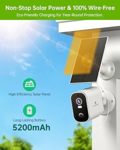 SYMYNELEC Light Bulb Security Camera Outdoor Waterproof 2.5K + 2K Solar Security Cameras Wireless Outdoor 2-Pack in Kuwait