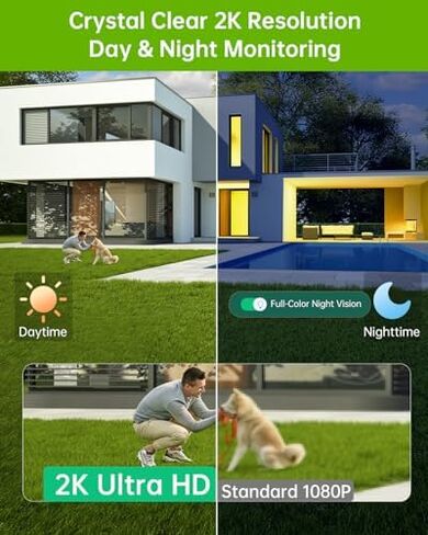 SYMYNELEC Light Bulb Security Camera Outdoor Waterproof 2.5K + 2K Solar Security Cameras Wireless Outdoor 2-Pack in Kuwait