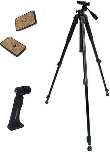 3000 Tall Tripod & Heavy Duty L-Adapter with 2 Quick-Release Plates - Portable Binocular & Camera Tripod Stand Bundle | Extra Long Extension Up to 78" in Saudi Arabia