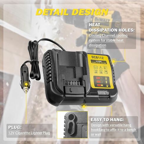 Car Charger for Dewalt 20V 60V Battery, 3.0A Replace for Dewalt Fast Battery Charger in Saudi Arabia