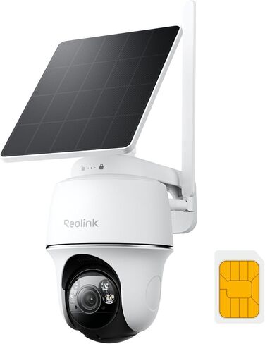 REOLINK 5MP 4G LTE Cellular Solar Camera Outdoor Wireless, 360° Pan-Tilt with Auto Tracking, Sim+32GB SD Card Included, Color Night Vision, Smart AI Detection, Go PT Plus+Solar Panel | SIM Card Included, No WiFi Needed, 360° Pan-Tilt, Color Night Vision,  in Saudi Arabia