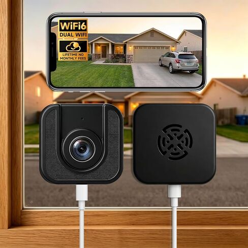 3MP No Drill Window Camera for Indoor & Outdoor Monitoring-1 Pack | 2.4Ghz & 5Ghz, Color Starlight Night Vision, Anti-Glare, AI Motion Detection, 24/7 Recording, Compatible with Alexa in Saudi Arabia