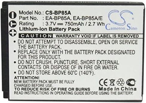 Replacement Battery for ST200 EC-WB210ZBPRUS EC-SH100ZBPSUS WB210 SH100 PL210 ST200F EC-SH100ZBPBUS EC-SH100ZBPRUS Compatible with BP85A EA-BP85A EA-BP85A/E(750mAh) in Kuwait
