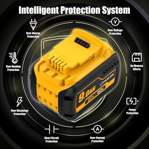 DCB609 12.0Ah Replacement for Dewalt 20V/60v Flexvolt Battery(2PC-60V) | Compatible with Dewalt 20V/60V Max Battery DCB606 DCB609-2 DCB606-2 DCB612 in Kuwait