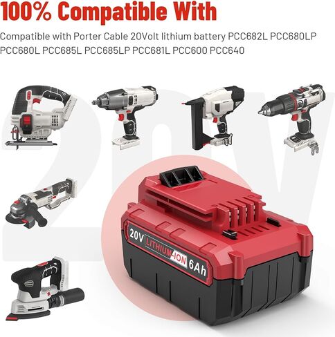 Labtec PCC685L 20 فولت 6000 مللي أمبير بطارية ليثيوم بديلة لكابل بورتر 18 فولت ~ 20 فولت ماكس بطارية PCC685L PCC685LP PCC680L PCC682L PCCK602L2 PCC600 PCC640 أدوات كهربائية لاسلكية (غير مناسبة لسلسلة PC18B) حزمة واحدة in Kuwait