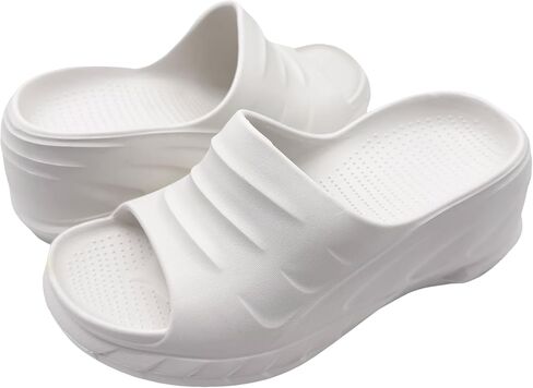 JSWEI Womens Platform Slippers Sandals for Women slope heel Summer Comfort Height Sandals Thick Sole Heels for Women in Saudi Arabia