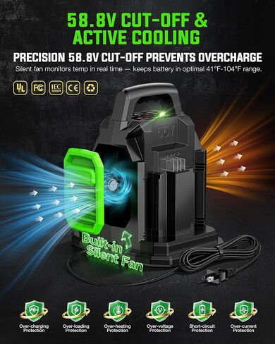 4.0A Dual Port Speed Charger for EGO 56V Battery, Replacement for EGO Battery Charger, Simultaneous Charging, for EGO Charger CH2800D in Saudi Arabia