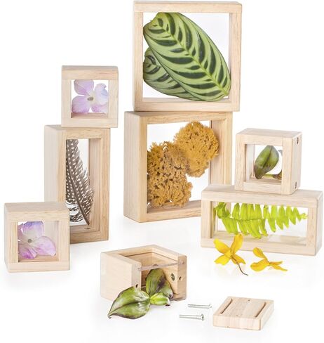 Guidecraft Treasure Blocks - Clear: Smooth Wooden Observation Stacking Blocks with Transparent Windows, Educational Toy for Kids in Kuwait