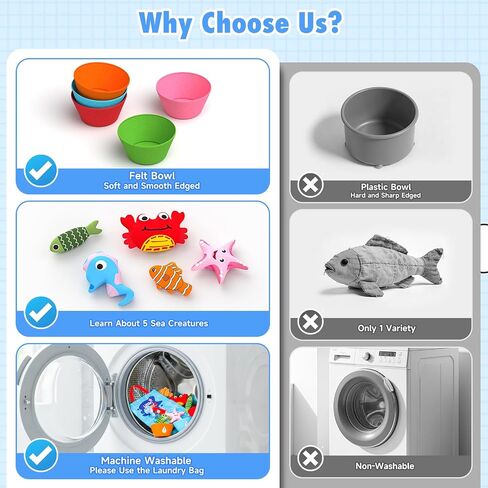 Toddler Toy Montessori Toys for 1 Year Old Baby Boy Girl, Fishing Game | 22pcs Cloth Fishing Game, Learning Toys for Toddlers 1-3, Counting, Color Sorting, Fine Motor Skills 6-18 Months Babies Gift in Saudi Arabia
