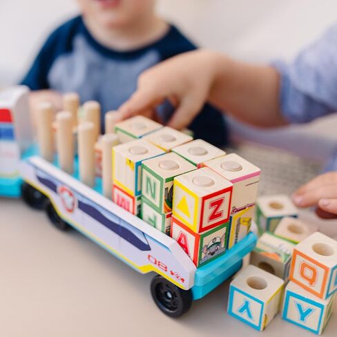Melissa & Doug PAW Patrol Wooden ABC Block Truck (33 Pieces) in Saudi Arabia