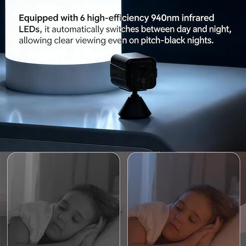 1080P HD Wireless Security Camera Dual Lens 125° Wide Angle Human Detection Rechargeable Battery Camera for Home Outdoor Pet Monitor, Support Multi-Device Sharing (Black) in Saudi Arabia