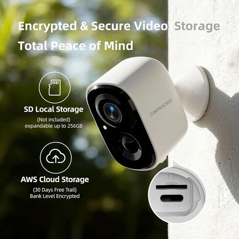 2.5K Wireless Home Security Cameras Outdoor WiFi, Non-Subscription AI Person Detection, 4MP Color Night Vision, Full Duplex 2-Way Audio, IP66 Waterproof Battery Powered, U.S. AWS Cloud in Saudi Arabia