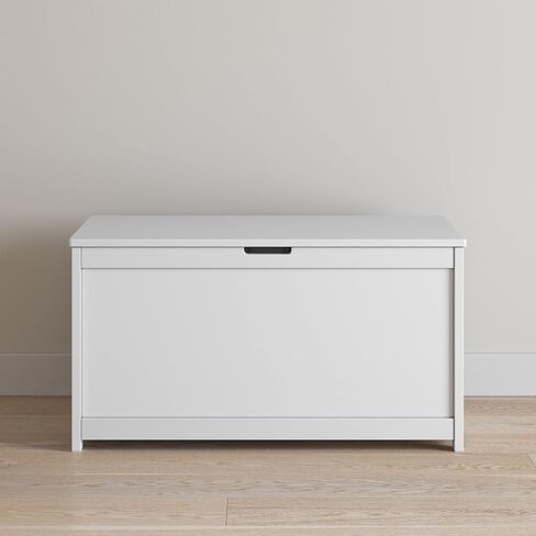 Child Craft Harmony 33" Wood Toy Box, Large Toy Chest Storage Organizer, Soft Close Safety Hinges, Ventilation Hole, 6 Cubic Ft Capacity, Kids Playroom Nursery Bedroom Storage Chest (Matte White) in Kuwait