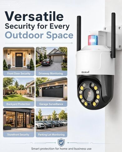 JideTech 5MP Outdoor PTZ Security Camera, 5X Optical Zoom, Dual-Band WiFi, Color Night Vision, Auto Tracking & Human Detection, IP66, NVR Compatible – for Yard, Driveway, Home Security in Saudi Arabia