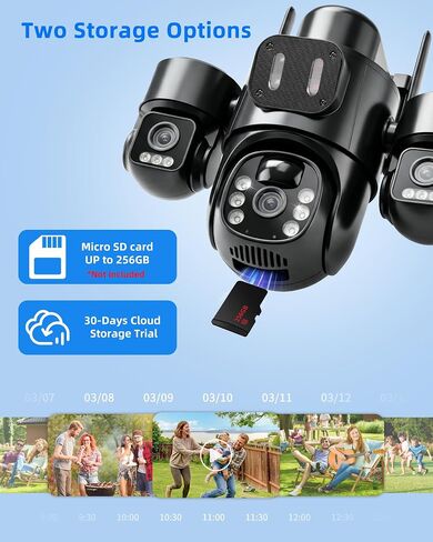 KEPEAK Solar Security Cameras Wireless Outdoor, Triple Lens Cameras for Home Security, 360°Coverage, Pan & Tilt, No Blind Spots, Color Night Vision in Saudi Arabia
