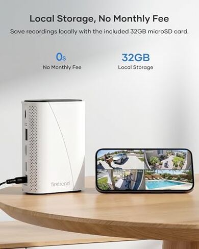 firstrend 360° Solar Camera Outdoor Wireless for Home Security, 3-Cam Kit, No Subscription Required, Human Auto Tracking, Two Way Audio, 2K Color Night Vision, IP65 in Saudi Arabia