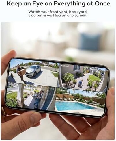 firstrend 360° Solar Camera Outdoor Wireless for Home Security, 3-Cam Kit, No Subscription Required, Human Auto Tracking, Two Way Audio, 2K Color Night Vision, IP65 in Saudi Arabia